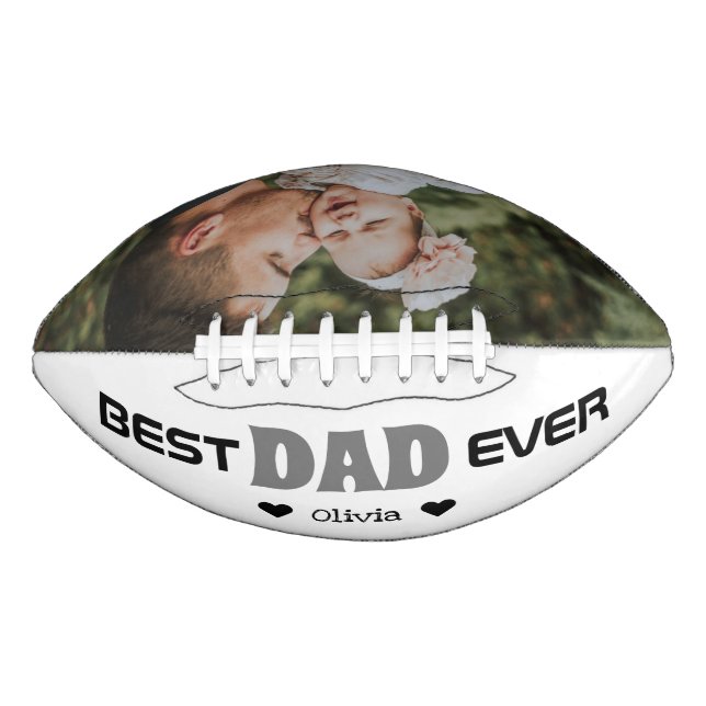 Personalised Best Dad Ever Custom Photo Football (Front)