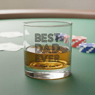 Personalised Best Dad Ever Hands Down Whiskey Glass