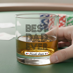 Personalised Best Dad Ever Hands Down Whiskey Glass