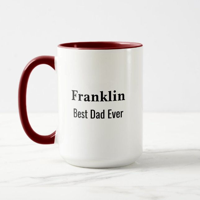 Personalised Best Dad Ever Monogrammed  Mug (Left)