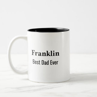 Personalised Best Dad Ever Monogrammed Two-Tone Coffee Mug