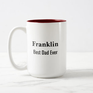 Personalised Best Dad Ever Monogrammed Two-Tone Coffee Mug