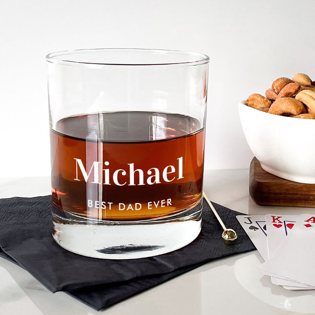 Personalised Best Dad Ever Monogrammed Whiskey Glass (Creator Uploaded)