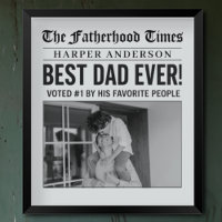 Personalised Best Dad Ever Newspaper Photo