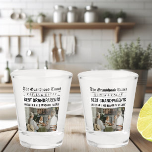 Personalised Best Dad Ever Newspaper Photo Shot Glass