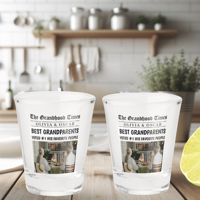 Personalised Best Dad Ever Newspaper Photo Shot Glass (Creator Uploaded)