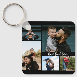 Personalised Best Dad Ever Photo Collage Key Ring