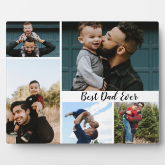 Personalised Best Dad Ever Photo Collage Plaque