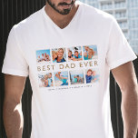 Personalised Best Dad Ever Photo Collage T-Shirt<br><div class="desc">Give a beautiful personalised gift to your father that he'll cherish forever. Special personalised photo collage t-shirt to display your own special family photos and memories. Our design features a simple 8 photo collage grid design with "best dad ever" designed in modern faux gold font. Each photo is framed with...</div>