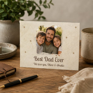 Personalised Best Dad Ever Photo Holiday Card