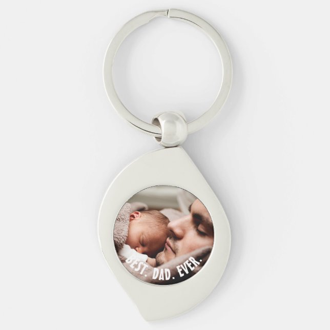 Personalised Best Dad Ever, Photo   Key Ring (Front)