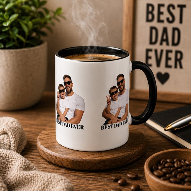 Personalised Best Dad Ever Transparent Photo Mug (Creator Uploaded)