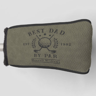 Personalised Best Dad Golf Army Green Head Putter Cover
