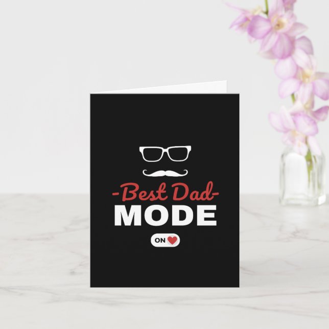 Personalised Best Dad Mode On Father's Day Card (Orchid)