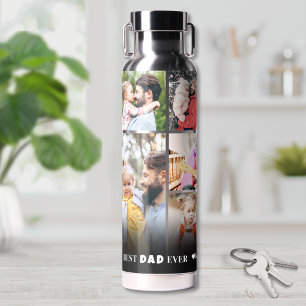 Personalised Best Dad Photo Collage Father Water Bottle