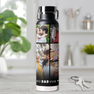 Personalised Best Dad Photo Collage Father Water Bottle