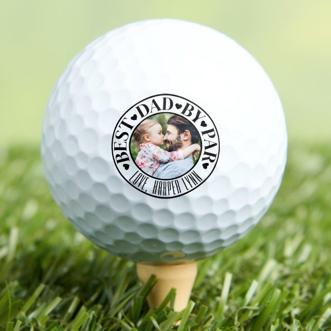 Personalised Best Dad Photo Golf Balls (Personalized Best Dad By Par Golf Balls)