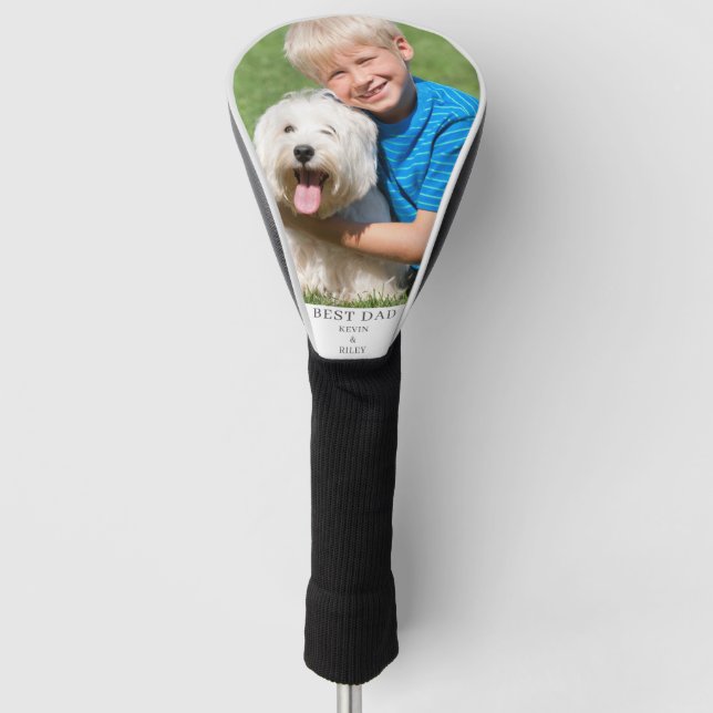 Personalised Best Dad Photo  Golf Head Cover (Front)