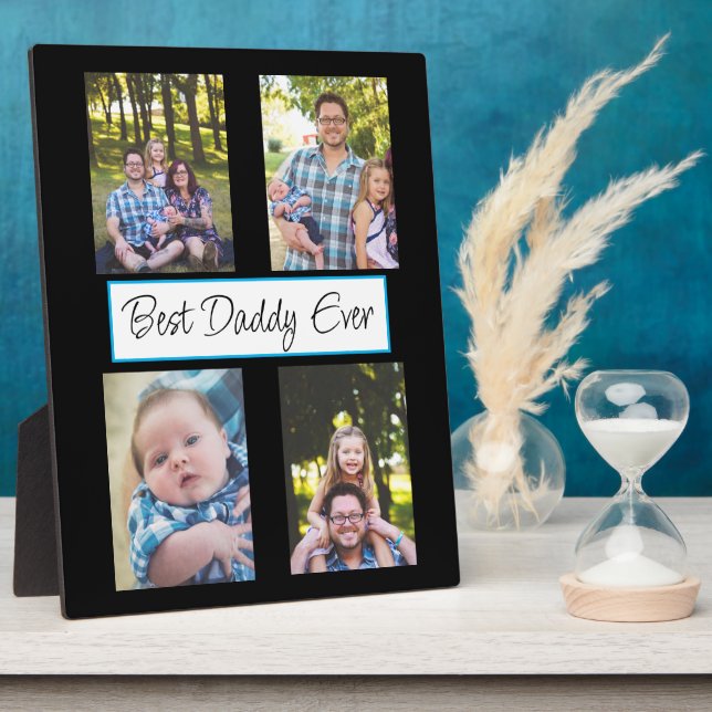 Personalised Best Daddy Ever Photo  Plaque (Side)