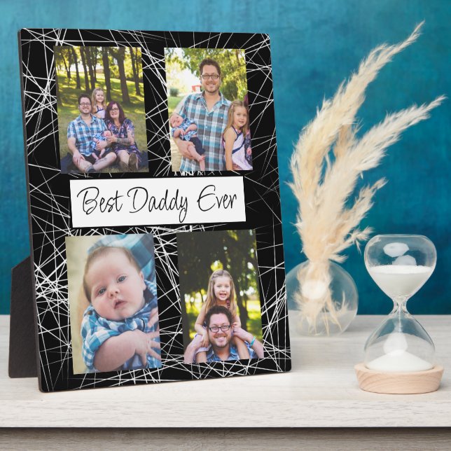 Personalised Best Daddy Ever Photo  Plaque (Side)