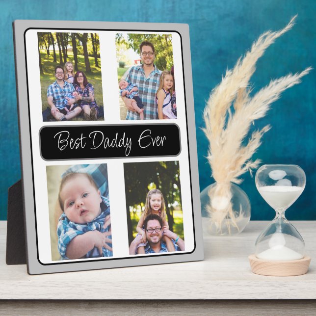 Personalised Best Daddy Ever Photo Plaque (Side)