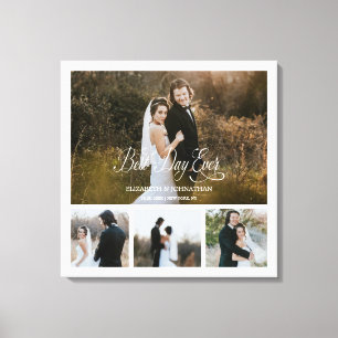 Personalised Best Day Ever 4 Photo Collage Canvas Print