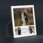 Personalised Best Day Ever Photo plaque with easel<br><div class="desc">Modern and elegant design printed Personalised Best Day Ever 3 Photo Collage plaque with easel that can be customised with your text. Check out the Graphic Art Design store for other products that match this design!</div>