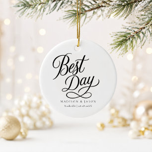 Personalised Best Day Wedding Christmas Ornament 
