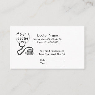 Personalised Best Doctor Ever Thank You Physician Appointment Card