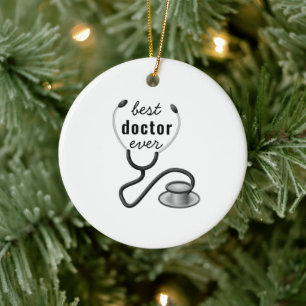 Personalised Best Doctor Ever Thank You Physician Ceramic Tree Decoration