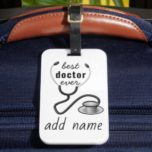 Personalised Best Doctor Ever Thank You Physician Luggage Tag
