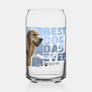 Personalised best dog dad ever can glass