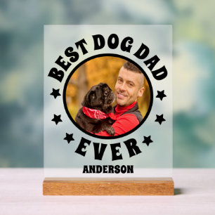 Personalised Best Dog Dad Ever Photo Frosted Acrylic Sign