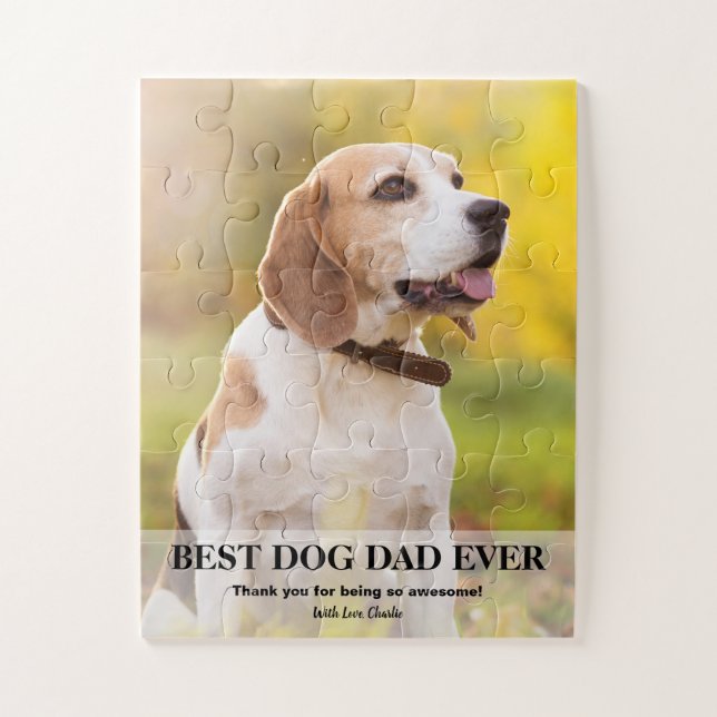 Personalised Best Dog Dad Ever Photo  Jigsaw Puzzle (Vertical)