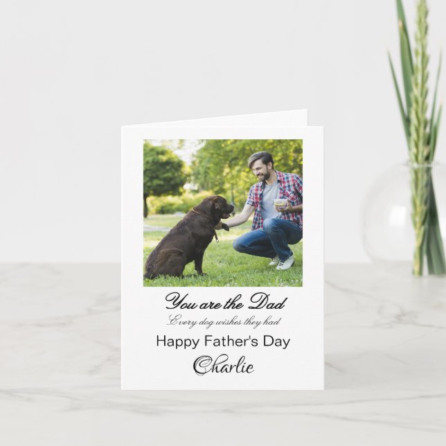 personalised best dog dad greeting card (Front)