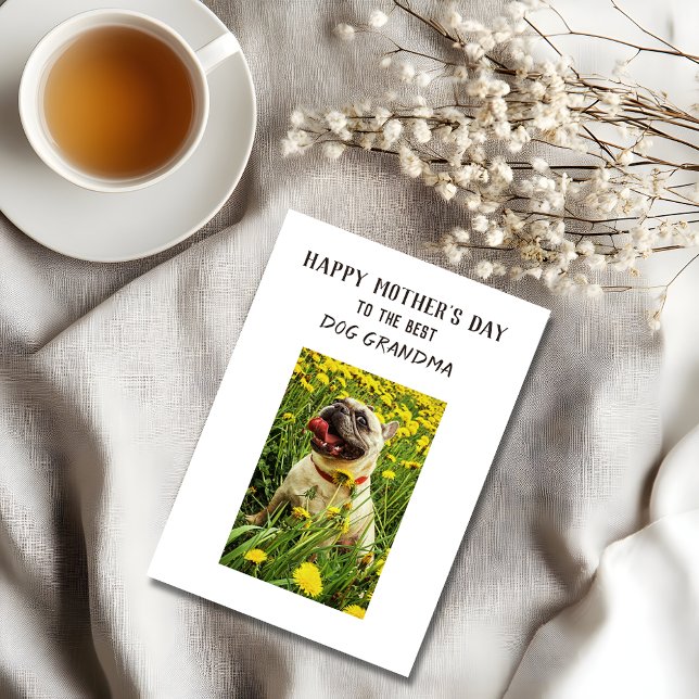 Personalised Best Dog Grandma Funny Mother's Day Holiday Card (Creator Uploaded)
