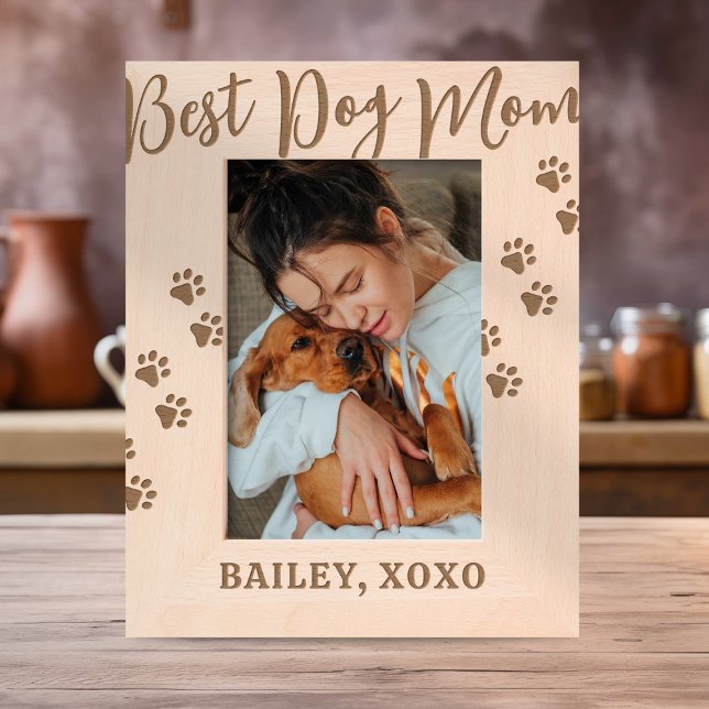 Personalised Best Dog Mum Etched Frames (Creator Uploaded)
