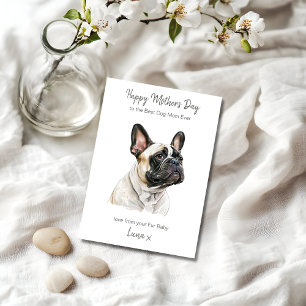 Personalised Best Dog Mum French Bulldog Modern Holiday Card