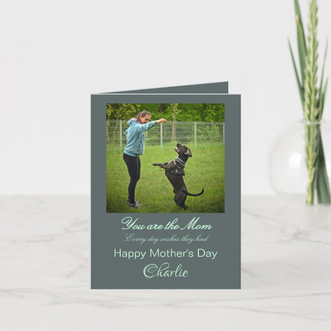 personalised best dog mum greeting card (Front)