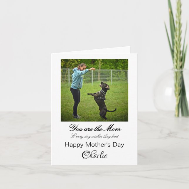 personalised best dog mum greeting card (Front)