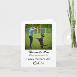 personalised best dog mum greeting card