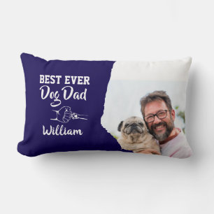 Personalised Best Ever Dog Dad Photo Lumbar Cushion