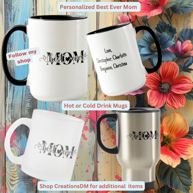 Personalised Best Ever Mum Mother's Day Frosted Glass Coffee Mug (Creator Uploaded)
