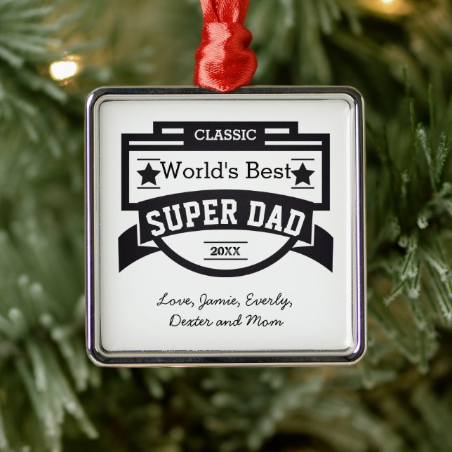 Personalised Best Father Award Ornaments (Tree)