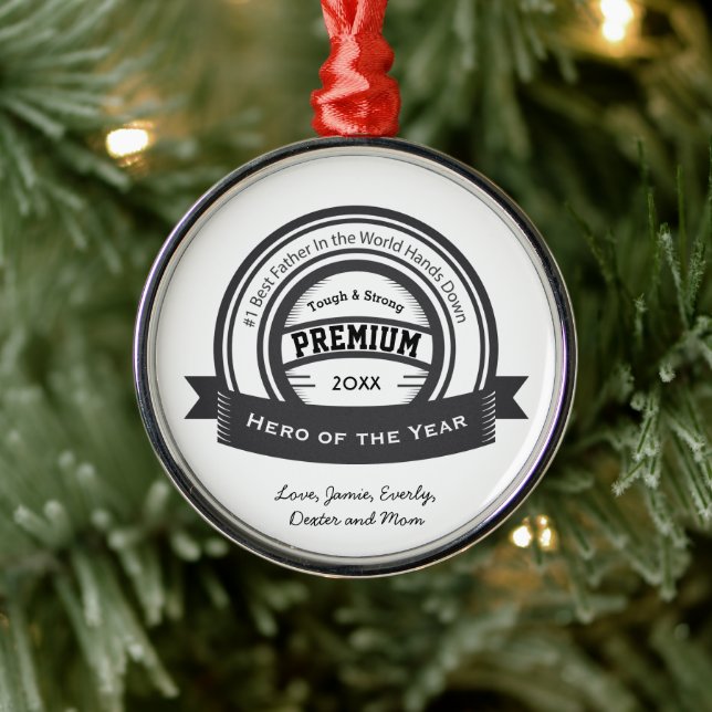 Personalised Best Father Award Ornaments (Tree)
