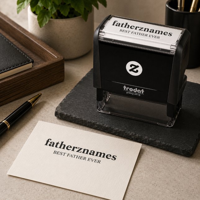 Personalised Best Father Ever Name Self-i Self-inking Stamp (Creator Uploaded)