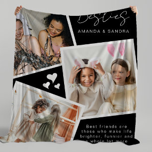 Personalised Best Friend 3 Photo Fleece Blanket