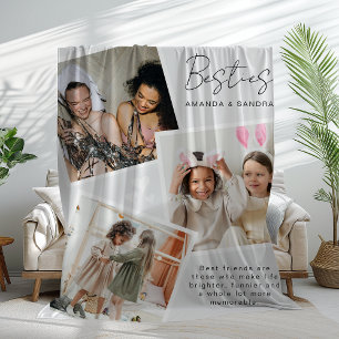 Personalised Best Friend 3 Photo Fleece Blanket