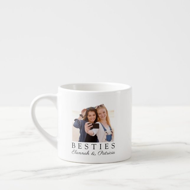 Personalised Best Friend BFF Photo Script Espresso Cup (Left)