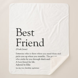 Personalised Best Friend Definition Sherpa Blanket